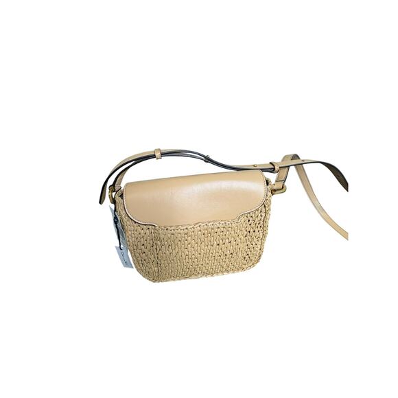 Oscar de la Renta NWT Oath Crochet Raffia Crossbody in Natural - Picture 7 of 16